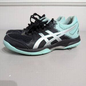 ASICs Gel Rocket 9 - woemns indoor court shoes - size 7.5 US - Black/fresh ice